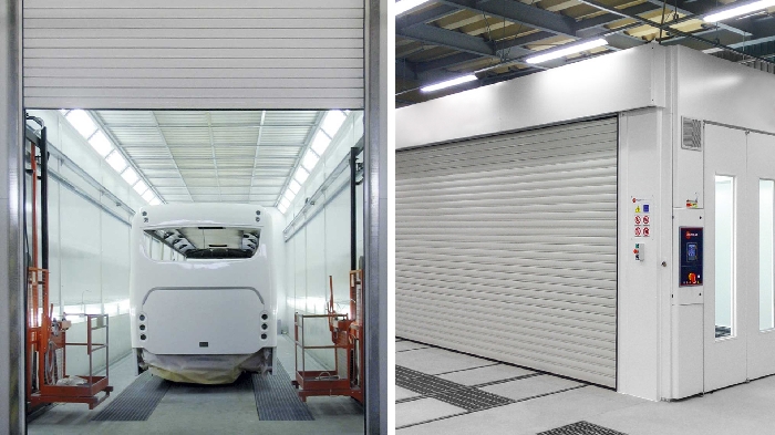 Izolované žaluzie DP110, aplikace na lakovací kabinu