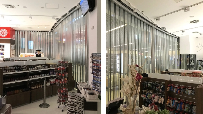 Protector sliding folding shutter FoldingPACK&reg; for BUD Budapest airport