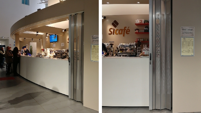 Zakřivené bezpečnostní žaluzie FoldingPACK&reg;: uzávěr pro nemocnici Viterbo