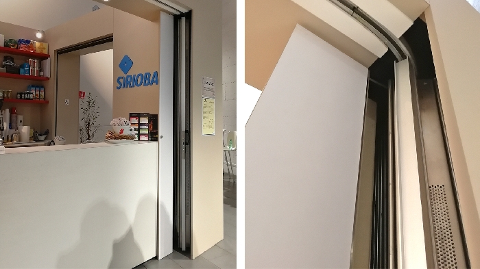 Zakřivené bezpečnostní žaluzie FoldingPACK&reg;: uzávěr pro nemocnici Viterbo